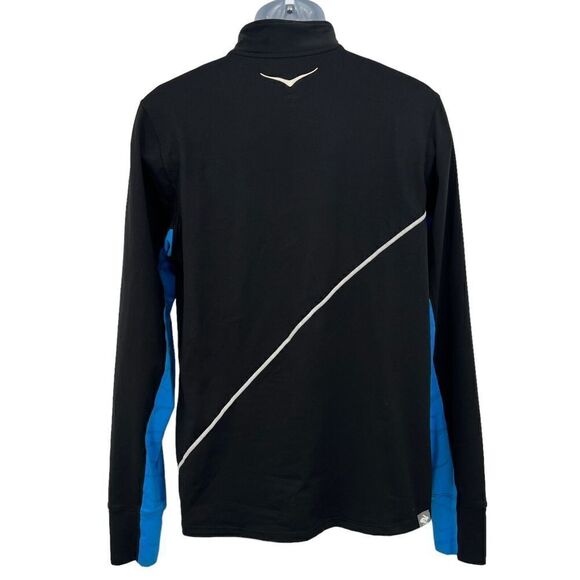 Hoka One One Rabbit Men's 1/4 Zip Jacket Medium Black Blue Pullover Long Sleeve - Picture 7 of 13